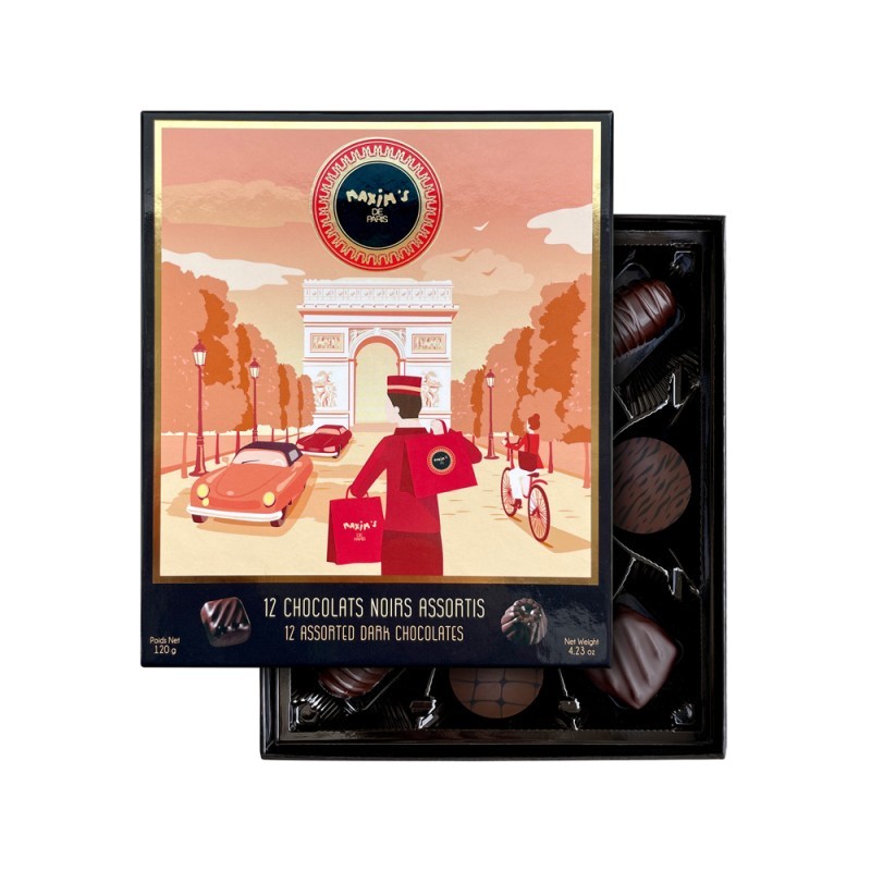 Assortiment exclusif - 12 chocolats noirs