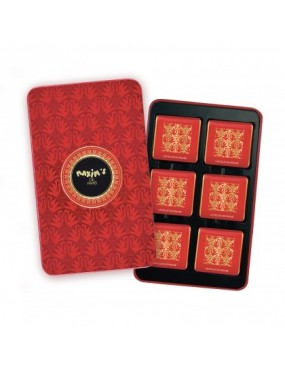 Plumier rouge 12 carrés chocolat au lait